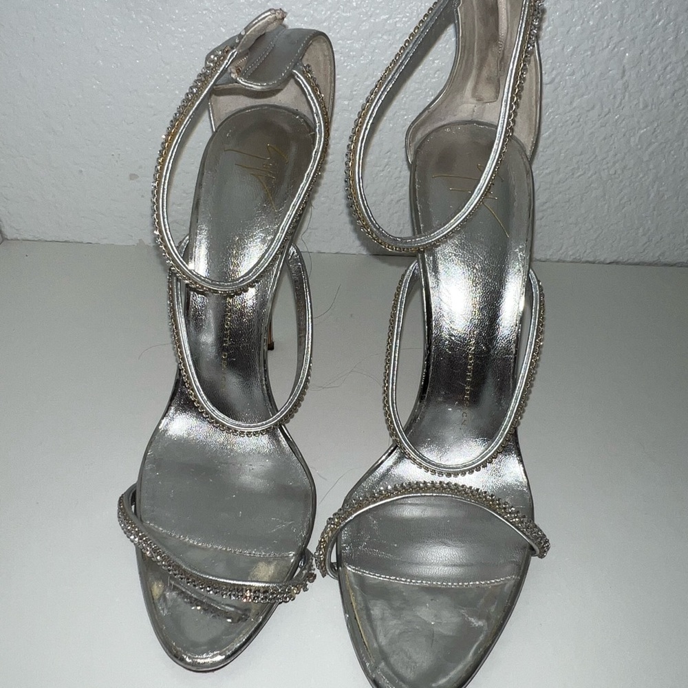 Giuseppe Zanotti Silver Stiletto Heels